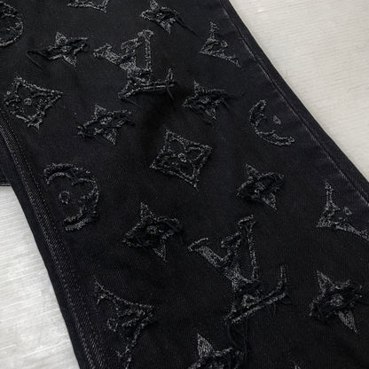 【現状渡し品】【メンズ】 LOUIS VUITTON ルイ・ヴィトン MONOGRAM DETROY DENIM PANTS RM261MQ K54 HUD48W モノグラム デストロイ デニム パンツ ボトムス ジーンズ 179-261011-sa-19-teih サイズ：30 カラー：ブラック 万代Net店