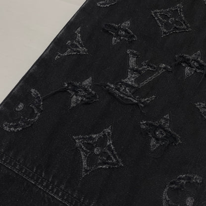 【現状渡し品】【メンズ】 LOUIS VUITTON ルイ・ヴィトン MONOGRAM DETROY DENIM PANTS RM261MQ K54 HUD48W モノグラム デストロイ デニム パンツ ボトムス ジーンズ 179-261011-sa-19-teih サイズ：30 カラー：ブラック 万代Net店