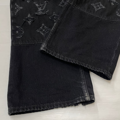 【現状渡し品】【メンズ】 LOUIS VUITTON ルイ・ヴィトン MONOGRAM DETROY DENIM PANTS RM261MQ K54 HUD48W モノグラム デストロイ デニム パンツ ボトムス ジーンズ 179-261011-sa-19-teih サイズ：30 カラー：ブラック 万代Net店