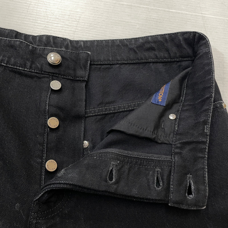 【現状渡し品】【メンズ】 LOUIS VUITTON ルイ・ヴィトン MONOGRAM DETROY DENIM PANTS RM261MQ K54 HUD48W モノグラム デストロイ デニム パンツ ボトムス ジーンズ 179-261011-sa-19-teih サイズ：30 カラー：ブラック 万代Net店