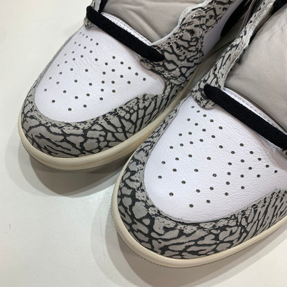 【中古美品】【メンズ】 NIKE ナイキ DZ5485-052 AIR JORDAN 1 HIGH OG "WHITE CEMENT SAFARI" スニーカー 靴 GRAY 黒タグ・箱・シューレース付属 160-261024-io-28-fuzh サイズ：27.5cm カラー：グレー.総柄 万代Net店