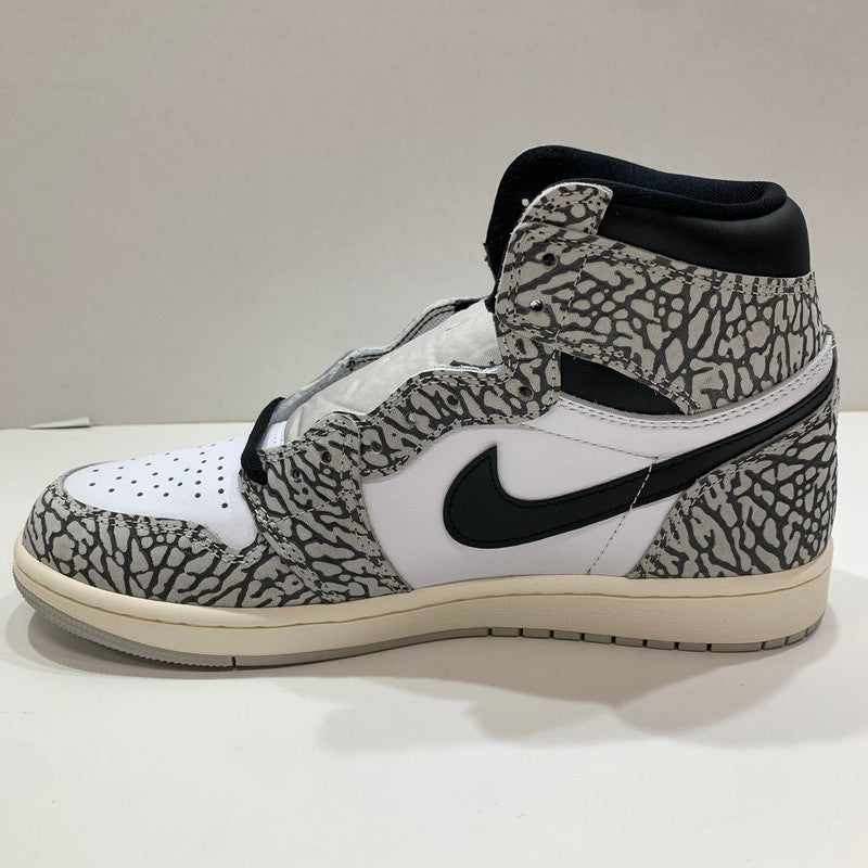 【中古美品】【メンズ】 NIKE ナイキ DZ5485-052 AIR JORDAN 1 HIGH OG "WHITE CEMENT SAFARI" スニーカー 靴 GRAY 黒タグ・箱・シューレース付属 160-261024-io-28-fuzh サイズ：27.5cm カラー：グレー.総柄 万代Net店
