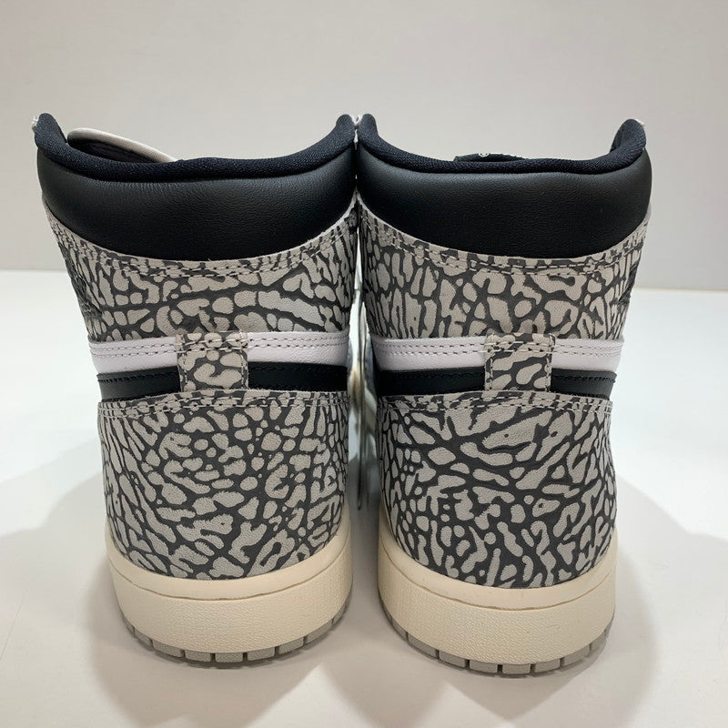 【中古美品】【メンズ】 NIKE ナイキ DZ5485-052 AIR JORDAN 1 HIGH OG "WHITE CEMENT SAFARI" スニーカー 靴 GRAY 黒タグ・箱・シューレース付属 160-261024-io-28-fuzh サイズ：27.5cm カラー：グレー.総柄 万代Net店