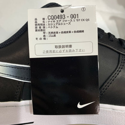 【中古品】【メンズ】 NIKE ナイキ×COLIN KAEPERNICK CQ0493-001 AIR FORCE 1 07 CK QS スニーカー 靴 BLACK 箱付き・黒タグ付き ※小さなスレ・外箱日焼けあり 160-261024-io-24-fuzh サイズ：27cm カラー：ブラック 万代Net店