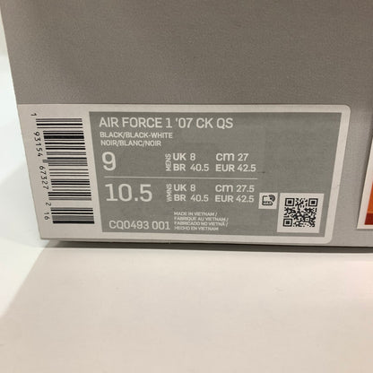 【中古品】【メンズ】 NIKE ナイキ×COLIN KAEPERNICK CQ0493-001 AIR FORCE 1 07 CK QS スニーカー 靴 BLACK 箱付き・黒タグ付き ※小さなスレ・外箱日焼けあり 160-261024-io-24-fuzh サイズ：27cm カラー：ブラック 万代Net店