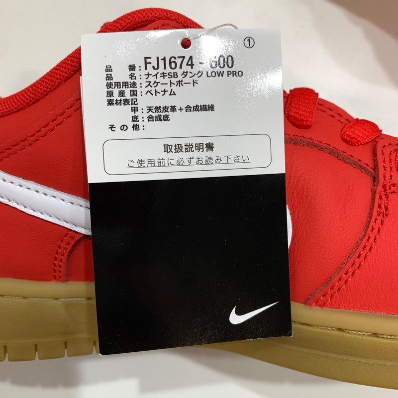 【中古美品】【メンズ】 NIKE SB ナイキエスビー FJ1674-600 DUNK LOW PRO ISO ORANGE LABEL "UNC RED GUM" スニーカー 靴 RED 黒タグ・箱・シューレース付属 160-261024-io-29-fuzh サイズ：27cm カラー：レッド 万代Net店