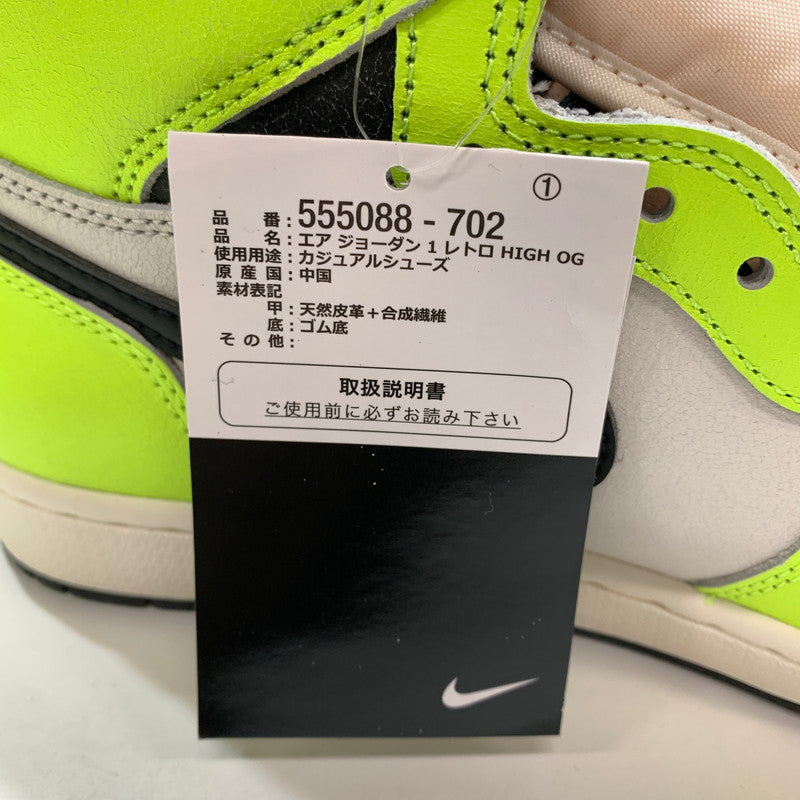【中古美品】【メンズ】 NIKE ナイキ 555088-702 AIR JORDAN 1 HIGH OG "VOLT VISIONAIRE" エアジョーダン1 ハイ スニーカー 靴 160-261030-mh-11-fuzh サイズ：27.5cm カラー：イエロー 万代Net店