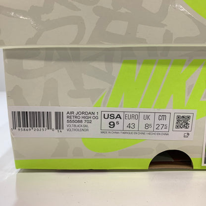【中古美品】【メンズ】 NIKE ナイキ 555088-702 AIR JORDAN 1 HIGH OG "VOLT VISIONAIRE" エアジョーダン1 ハイ スニーカー 靴 160-261030-mh-11-fuzh サイズ：27.5cm カラー：イエロー 万代Net店
