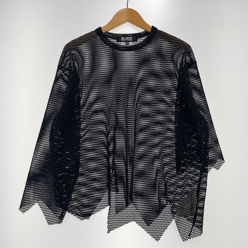 【中古品】【メンズ】 BLACK COMME DES GARCONS ブラックコムデギャルソン 23SS ASYMMETRY CUTOFF MESH TOP 1K-T001 アシンメトリー カットオフ メッシュ カットソー 140-261012-yo-19-teih サイズ：S カラー：ブラック 万代Net店