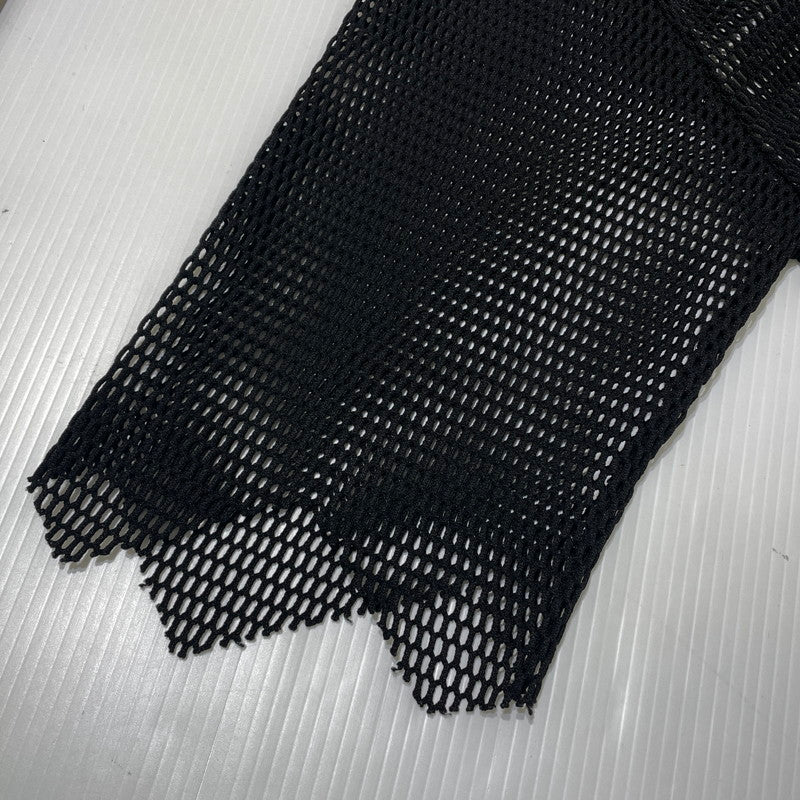 【中古品】【メンズ】 BLACK COMME DES GARCONS ブラックコムデギャルソン 23SS ASYMMETRY CUTOFF MESH TOP 1K-T001 アシンメトリー カットオフ メッシュ カットソー 140-261012-yo-19-teih サイズ：S カラー：ブラック 万代Net店
