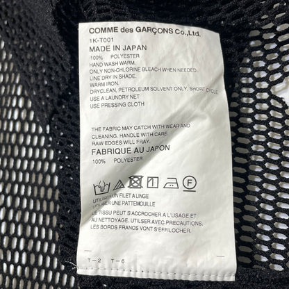 【中古品】【メンズ】 BLACK COMME DES GARCONS ブラックコムデギャルソン 23SS ASYMMETRY CUTOFF MESH TOP 1K-T001 アシンメトリー カットオフ メッシュ カットソー 140-261012-yo-19-teih サイズ：S カラー：ブラック 万代Net店