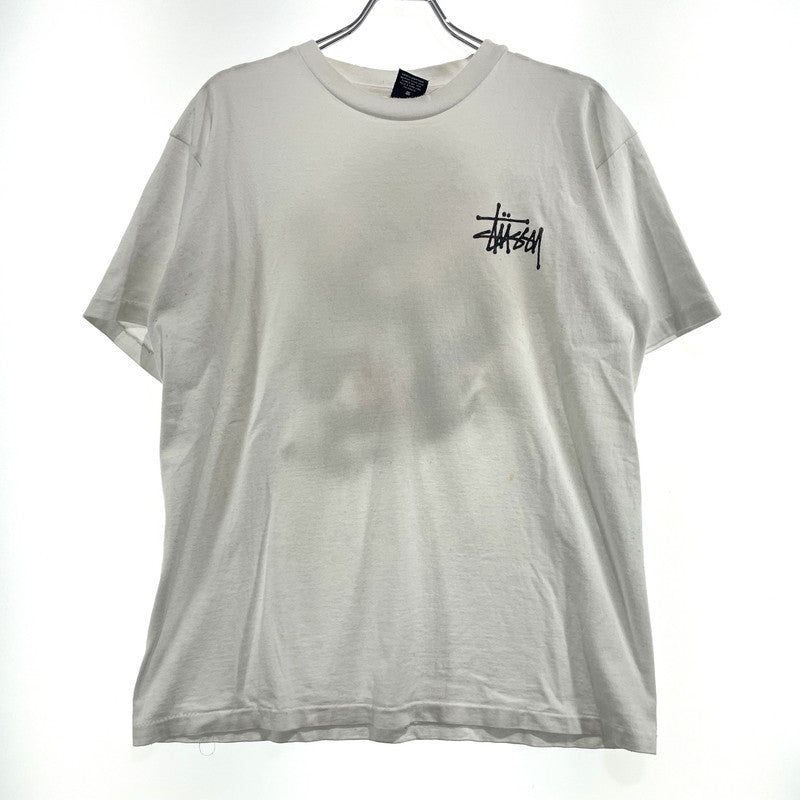 【中古品】【メンズ】 STUSSY ステューシー 90’s DRAGON PRINT LOGO SS TEE 90年代 "2代目ドラゴン" プリント ロゴ ショートスリーブ Tシャツ 半袖 トップス 142-261012-yo-17-teih サイズ：L カラー：ホワイト 万代Net店