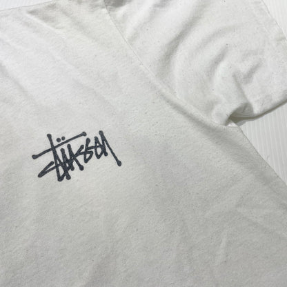 【中古品】【メンズ】 STUSSY ステューシー 90’s DRAGON PRINT LOGO SS TEE 90年代 "2代目ドラゴン" プリント ロゴ ショートスリーブ Tシャツ 半袖 トップス 142-261012-yo-17-teih サイズ：L カラー：ホワイト 万代Net店