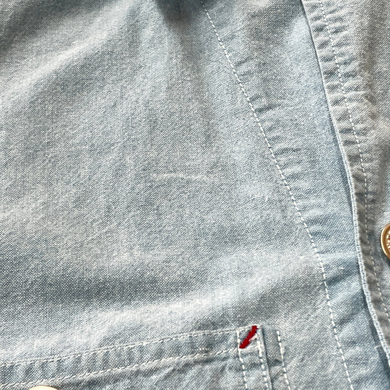 【中古品】【メンズ】 RALPH LAUREN COUNTRY ラルフ ローレン カントリー CHAMBRAY S/S SHIRTシャンブレー ショートスリーブ シャツ 半袖 トップス 147-261011-sa-13-teih サイズ：S カラー：ブルー系 万代Net店