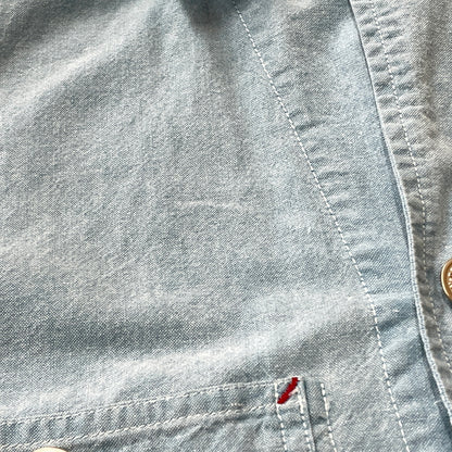 【中古品】【メンズ】 RALPH LAUREN COUNTRY ラルフ ローレン カントリー CHAMBRAY S/S SHIRTシャンブレー ショートスリーブ シャツ 半袖 トップス 147-261011-sa-13-teih サイズ：S カラー：ブルー系 万代Net店