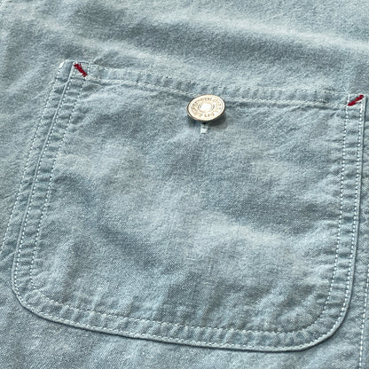 【中古品】【メンズ】 RALPH LAUREN COUNTRY ラルフ ローレン カントリー CHAMBRAY S/S SHIRTシャンブレー ショートスリーブ シャツ 半袖 トップス 147-261011-sa-13-teih サイズ：S カラー：ブルー系 万代Net店