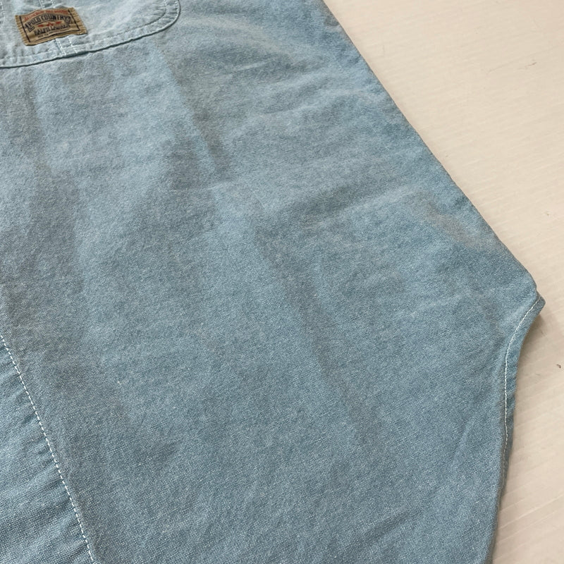 【中古品】【メンズ】 RALPH LAUREN COUNTRY ラルフ ローレン カントリー CHAMBRAY S/S SHIRTシャンブレー ショートスリーブ シャツ 半袖 トップス 147-261011-sa-13-teih サイズ：S カラー：ブルー系 万代Net店