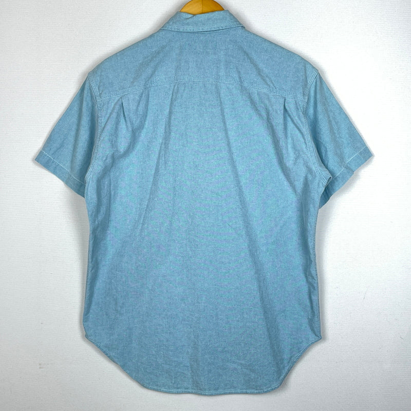 【中古品】【メンズ】 RALPH LAUREN COUNTRY ラルフ ローレン カントリー CHAMBRAY S/S SHIRTシャンブレー ショートスリーブ シャツ 半袖 トップス 147-261011-sa-13-teih サイズ：S カラー：ブルー系 万代Net店