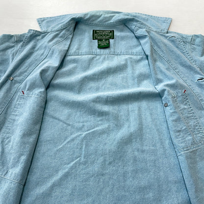 【中古品】【メンズ】 RALPH LAUREN COUNTRY ラルフ ローレン カントリー CHAMBRAY S/S SHIRTシャンブレー ショートスリーブ シャツ 半袖 トップス 147-261011-sa-13-teih サイズ：S カラー：ブルー系 万代Net店