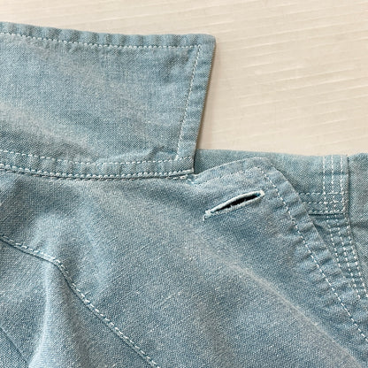 【中古品】【メンズ】 RALPH LAUREN COUNTRY ラルフ ローレン カントリー CHAMBRAY S/S SHIRTシャンブレー ショートスリーブ シャツ 半袖 トップス 147-261011-sa-13-teih サイズ：S カラー：ブルー系 万代Net店