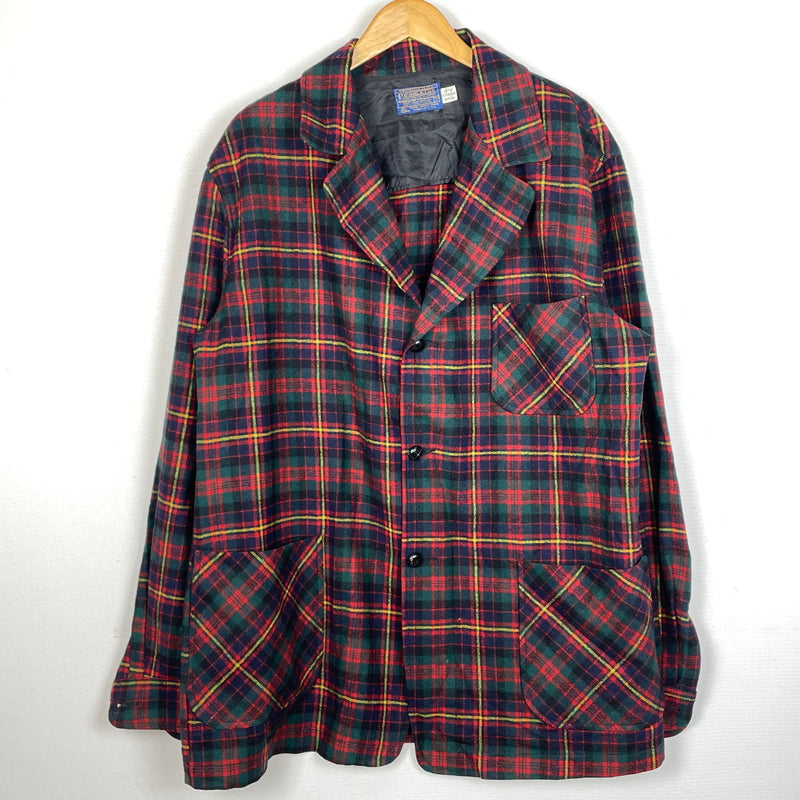 【中古品】【メンズ】 PENDLETON ペンドルトン 70's VINTAGE CHECK TAILORED JACKET 70年代 ヴィンテージ チェック テーラード ジャケット アウター 145-261011-sa-14-teih サイズ：L カラー：レッド 万代Net店