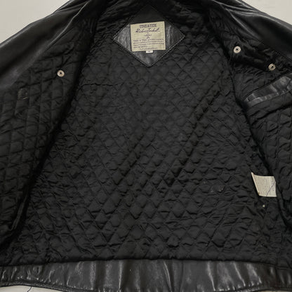 【現状渡し品】【メンズ】 TIME&TIDE タイム アンド タイド COW LEATHER DOUBLE JACKET カウ レザー ダブル ジャケット アウター 145-261011-sa-01-teih サイズ：M カラー：ブラック 万代Net店