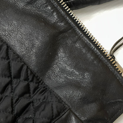 【現状渡し品】【メンズ】 TIME&TIDE タイム アンド タイド COW LEATHER DOUBLE JACKET カウ レザー ダブル ジャケット アウター 145-261011-sa-01-teih サイズ：M カラー：ブラック 万代Net店