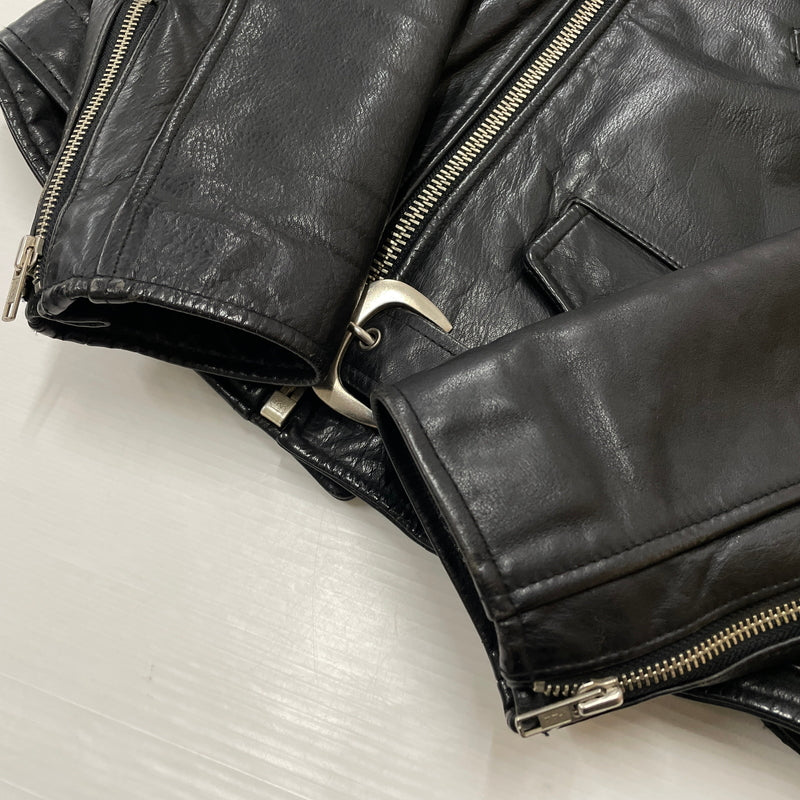 【現状渡し品】【メンズ】 TIME&TIDE タイム アンド タイド COW LEATHER DOUBLE JACKET カウ レザー ダブル ジャケット アウター 145-261011-sa-01-teih サイズ：M カラー：ブラック 万代Net店
