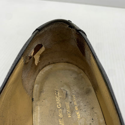【現状渡し品】【メンズ】 COMME DES GARCONS HOMME コムデギャルソンオム FRONT GORE LEATHER SHOES フロント ゴアレザーシューズ 靴 革 164-261014-ko-03-teih サイズ：26 カラー：ブラック 万代Net店