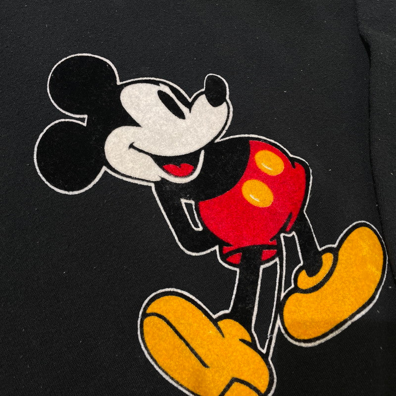 【中古品】【メンズ】 DISNEY ディズニー 80's MICKEY FLOCK PRINT SWEAT SHIRT VINTAGE 80年代 ミッキー フロッキープリント スウェット シャツ 長袖 トップス トレーナー ヴィンテージ 145-261014-yo-20-teih サイズ：XL カラー：ブラック 万代Net店