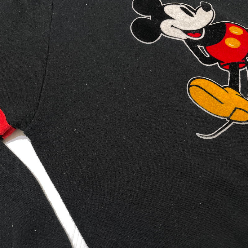 【中古品】【メンズ】 DISNEY ディズニー 80's MICKEY FLOCK PRINT SWEAT SHIRT VINTAGE 80年代 ミッキー フロッキープリント スウェット シャツ 長袖 トップス トレーナー ヴィンテージ 145-261014-yo-20-teih サイズ：XL カラー：ブラック 万代Net店