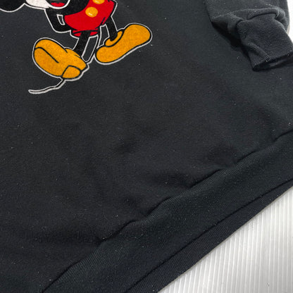 【中古品】【メンズ】 DISNEY ディズニー 80's MICKEY FLOCK PRINT SWEAT SHIRT VINTAGE 80年代 ミッキー フロッキープリント スウェット シャツ 長袖 トップス トレーナー ヴィンテージ 145-261014-yo-20-teih サイズ：XL カラー：ブラック 万代Net店