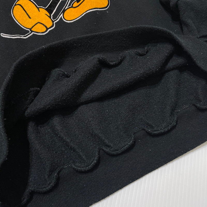 【中古品】【メンズ】 DISNEY ディズニー 80's MICKEY FLOCK PRINT SWEAT SHIRT VINTAGE 80年代 ミッキー フロッキープリント スウェット シャツ 長袖 トップス トレーナー ヴィンテージ 145-261014-yo-20-teih サイズ：XL カラー：ブラック 万代Net店