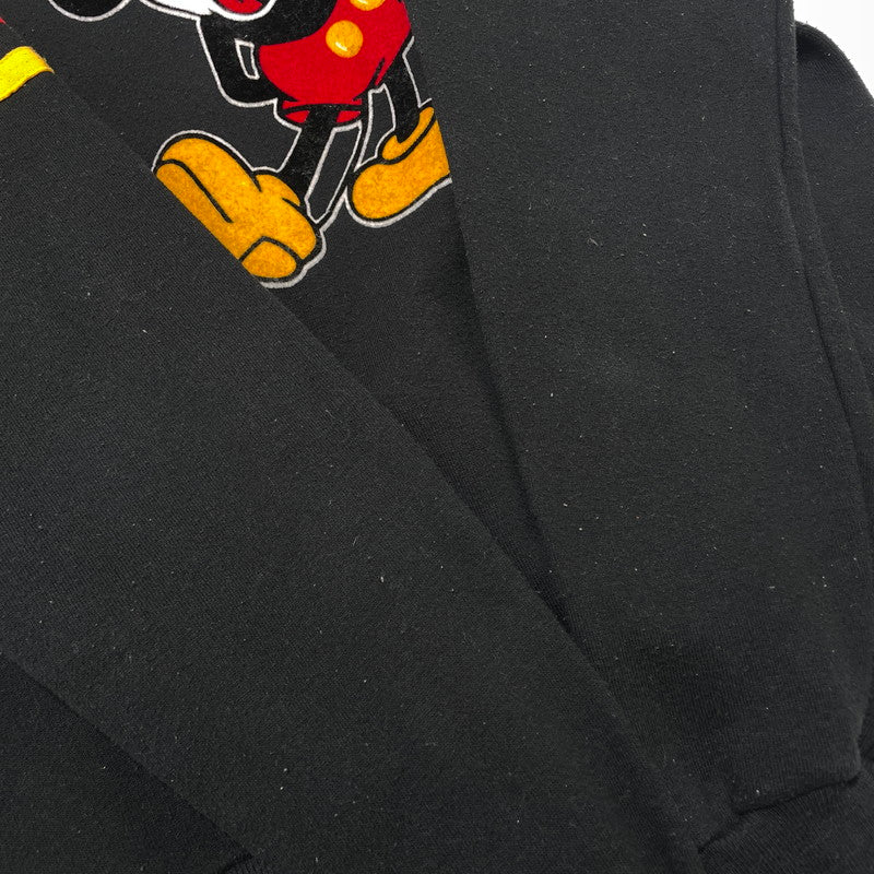【中古品】【メンズ】 DISNEY ディズニー 80's MICKEY FLOCK PRINT SWEAT SHIRT VINTAGE 80年代 ミッキー フロッキープリント スウェット シャツ 長袖 トップス トレーナー ヴィンテージ 145-261014-yo-20-teih サイズ：XL カラー：ブラック 万代Net店