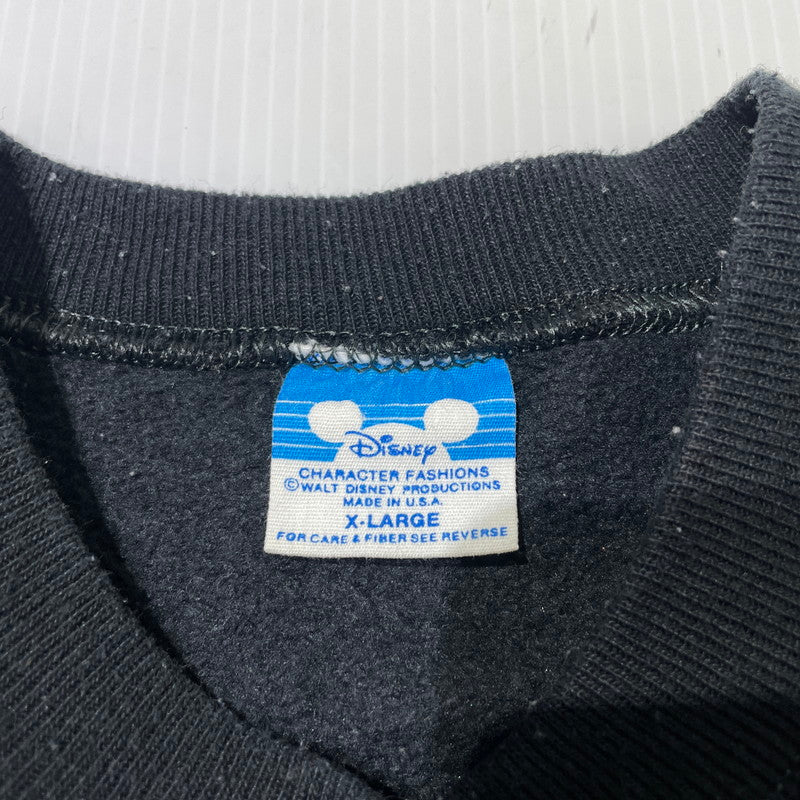 【中古品】【メンズ】 DISNEY ディズニー 80's MICKEY FLOCK PRINT SWEAT SHIRT VINTAGE 80年代 ミッキー フロッキープリント スウェット シャツ 長袖 トップス トレーナー ヴィンテージ 145-261014-yo-20-teih サイズ：XL カラー：ブラック 万代Net店