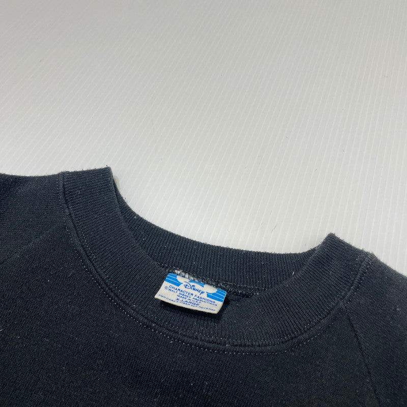 【中古品】【メンズ】 DISNEY ディズニー 80's MICKEY FLOCK PRINT SWEAT SHIRT VINTAGE 80年代 ミッキー フロッキープリント スウェット シャツ 長袖 トップス トレーナー ヴィンテージ 145-261014-yo-20-teih サイズ：XL カラー：ブラック 万代Net店