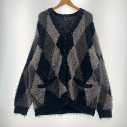【中古品】【メンズ】 RE:NUMBER(N)INE リ ナンバーナイン FEATHERY YARN ARGYLE JACQYARD KNIT CARDIGAN NMBcd613 フェザーヤーン アーガイルジャガード ニットカーディガン トップス 140-261012-yo-06-teih サイズ：4 カラー：ダークグレー 万代Net店