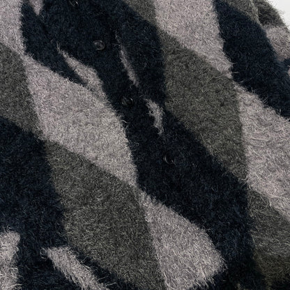 【中古品】【メンズ】 RE:NUMBER(N)INE リ ナンバーナイン FEATHERY YARN ARGYLE JACQYARD KNIT CARDIGAN NMBcd613 フェザーヤーン アーガイルジャガード ニットカーディガン トップス 140-261012-yo-06-teih サイズ：4 カラー：ダークグレー 万代Net店