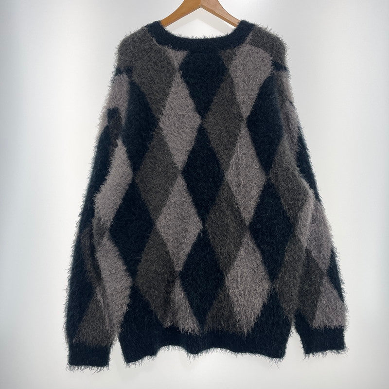 【中古品】【メンズ】 RE:NUMBER(N)INE リ ナンバーナイン FEATHERY YARN ARGYLE JACQYARD KNIT CARDIGAN NMBcd613 フェザーヤーン アーガイルジャガード ニットカーディガン トップス 140-261012-yo-06-teih サイズ：4 カラー：ダークグレー 万代Net店