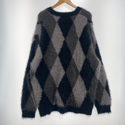 【中古品】【メンズ】 RE:NUMBER(N)INE リ ナンバーナイン FEATHERY YARN ARGYLE JACQYARD KNIT CARDIGAN NMBcd613 フェザーヤーン アーガイルジャガード ニットカーディガン トップス 140-261012-yo-06-teih サイズ：4 カラー：ダークグレー 万代Net店