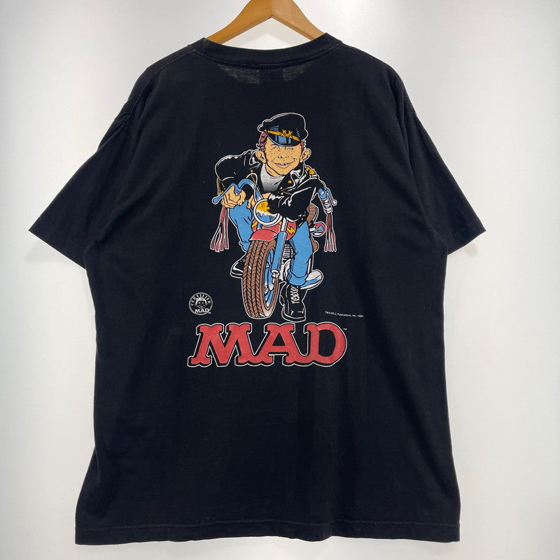 【中古品】【メンズ】 CHAMP チャンプ 90's MAD MAGAZINE "ALFRED E.NEUMAN" PRINT TEE 90年代 マッド マガジン アルフレッド・E・ニューマン プリント Tシャツ 半袖 トップス 145-261014-yo-19-teih サイズ：XL カラー：ブラック 万代Net店