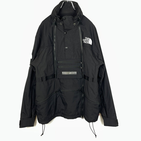 【中古品】【メンズ】 SUPREME シュプリーム × THE NORTH FACE ザノースフェイス 別注コラボ 16SS STEEP TECH HOODED JACKET NP01601I 2016年春夏 スティープテック フーディ ジャケット アウター 149-261012-sa-03-teih サイズ：M カラー：ブラック 万代Net店