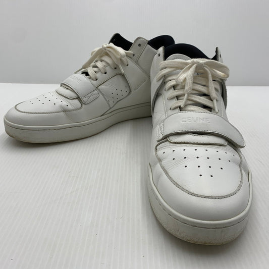 【中古品】【メンズ】 CELINE セリーヌ MIDDLE CUT SNEAKERS MU1200 ミドル カット スニーカー 靴 シューズ ミドルハイ 183-261014-ko-07-teih サイズ：43 カラー：ホワイト 万代Net店