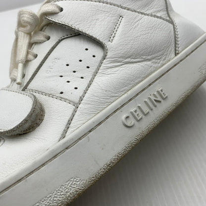 【中古品】【メンズ】 CELINE セリーヌ MIDDLE CUT SNEAKERS MU1200 ミドル カット スニーカー 靴 シューズ ミドルハイ 183-261014-ko-07-teih サイズ：43 カラー：ホワイト 万代Net店