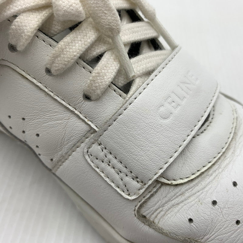 【中古品】【メンズ】 CELINE セリーヌ MIDDLE CUT SNEAKERS MU1200 ミドル カット スニーカー 靴 シューズ ミドルハイ 183-261014-ko-07-teih サイズ：43 カラー：ホワイト 万代Net店