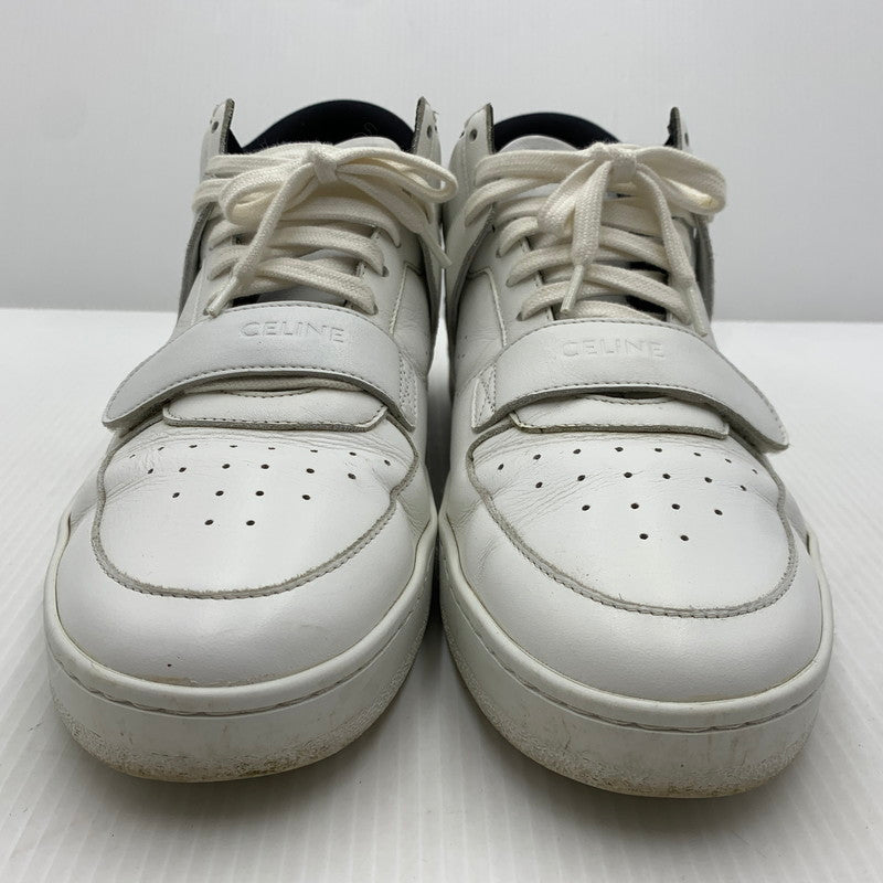 【中古品】【メンズ】 CELINE セリーヌ MIDDLE CUT SNEAKERS MU1200 ミドル カット スニーカー 靴 シューズ ミドルハイ 183-261014-ko-07-teih サイズ：43 カラー：ホワイト 万代Net店