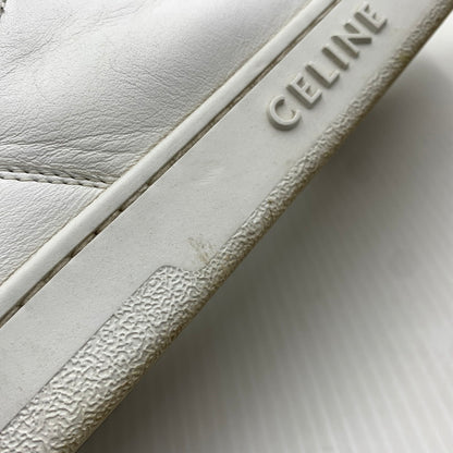 【中古品】【メンズ】 CELINE セリーヌ MIDDLE CUT SNEAKERS MU1200 ミドル カット スニーカー 靴 シューズ ミドルハイ 183-261014-ko-07-teih サイズ：43 カラー：ホワイト 万代Net店