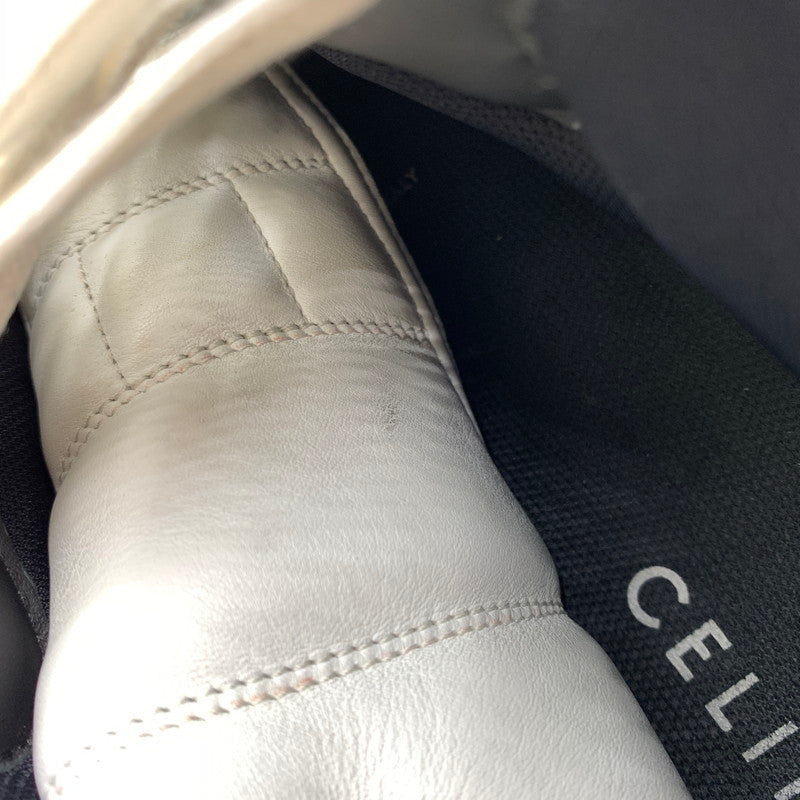【中古品】【メンズ】 CELINE セリーヌ MIDDLE CUT SNEAKERS MU1200 ミドル カット スニーカー 靴 シューズ ミドルハイ 183-261014-ko-07-teih サイズ：43 カラー：ホワイト 万代Net店