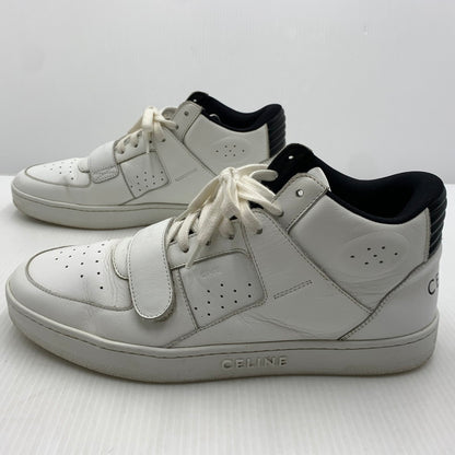 【中古品】【メンズ】 CELINE セリーヌ MIDDLE CUT SNEAKERS MU1200 ミドル カット スニーカー 靴 シューズ ミドルハイ 183-261014-ko-07-teih サイズ：43 カラー：ホワイト 万代Net店