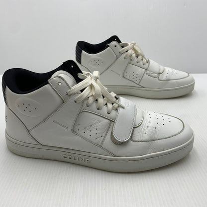 【中古品】【メンズ】 CELINE セリーヌ MIDDLE CUT SNEAKERS MU1200 ミドル カット スニーカー 靴 シューズ ミドルハイ 183-261014-ko-07-teih サイズ：43 カラー：ホワイト 万代Net店